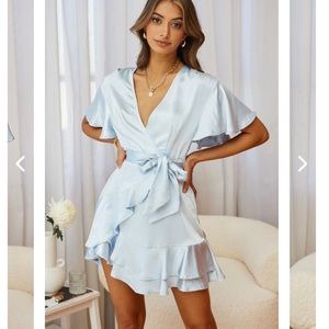 Blue silk wrap dress!